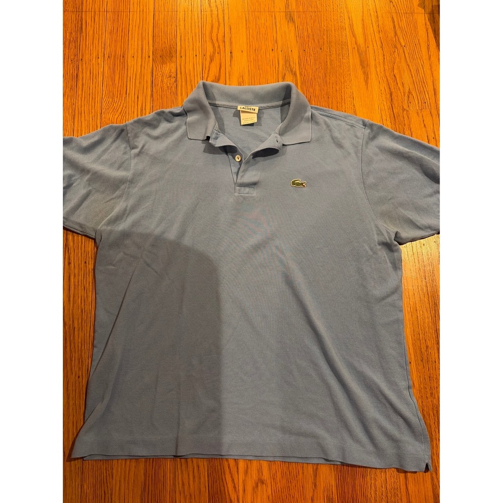 Lacoste Mens Light Blue Short Sleeve Pique Polo Shirt Size 6 XL